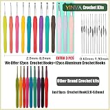 YINVA Crochet Hooks Set 111Pcs Beginner Kit Ergonomic Aluminum Case view 3