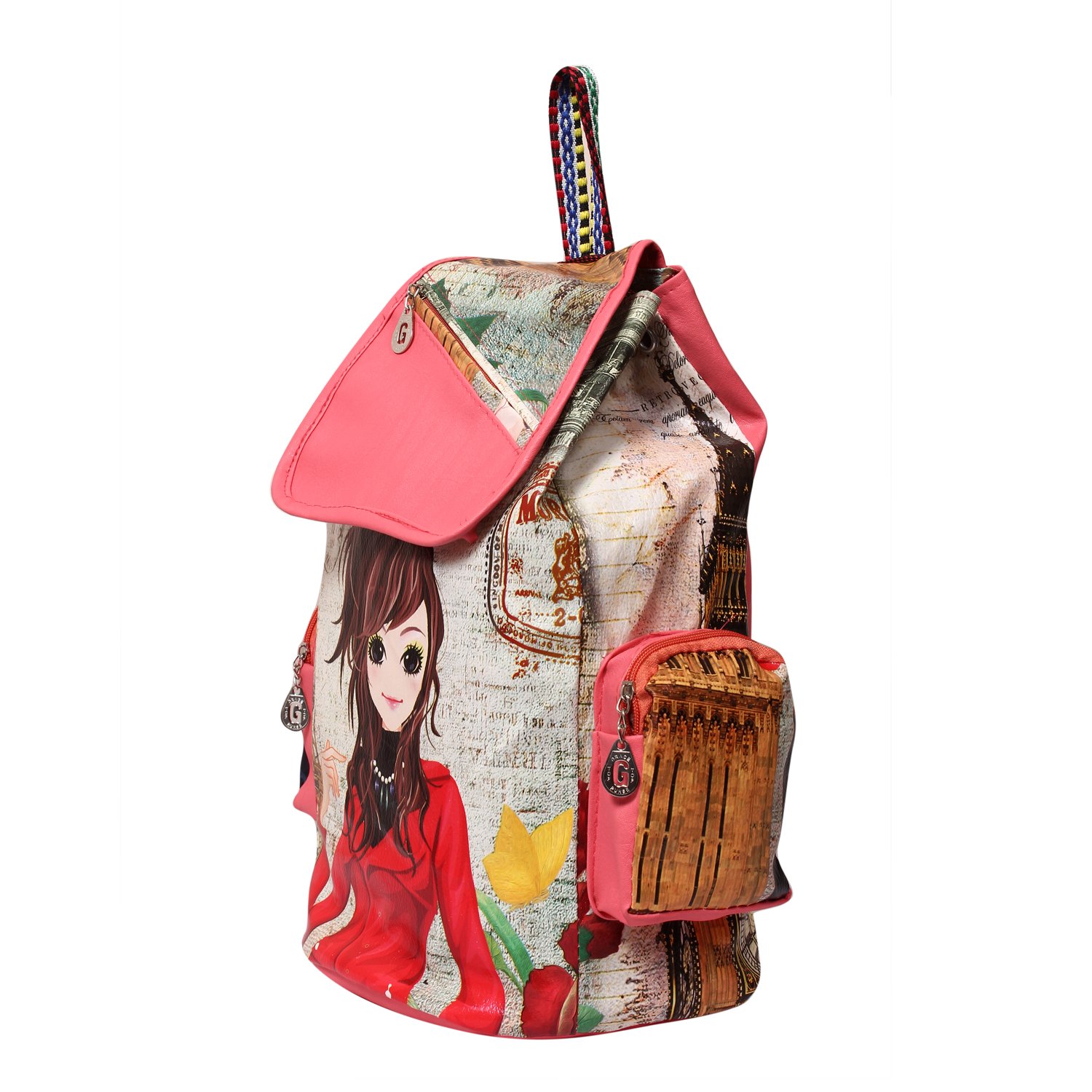 m a k women's leather messenger backpack bag