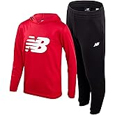 New Balance Boys Active Sweatsuit - 2 Piece Waffle Knit Hoodie Sweatshirt and Athletic Jogger Sweatpants Set for Boys