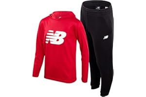 New Balance Boys' Active Sweatsuit - 2 Piece Waffle Knit Hoodie Sweatshirt and Sweatpants - Jogger Pants Set for Boys, 8-16