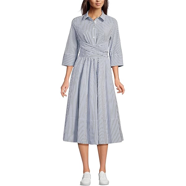 Lands' End Women's Starfish 3/4 Sleeve Dress X-Small Black at Amazon  Women's Clothing store