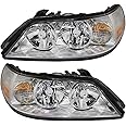 Brock Replacement Driver and Passenger Side Halogen Combination Headlight Assemblies Compatible with 2005-2011 Lincoln Town Car