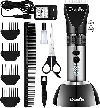Domipet Tondeuse Chien Chat Animaux Professionnelle Electrique Toilettage Charge Rapide Silencieuse 360º Rechargeable Sans Fil Rasoir Poil Long Epais Lame Detachable Et Lavable Kits Avec 4 Peignes Amazon Fr Animalerie