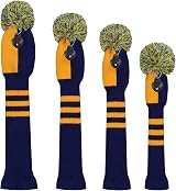Scott Edward Knit Woods Golf Head Covers Set of 4 Orange Striped 460CC view 2