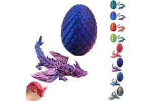 MG RACK YF 3D Printed Dragon-Flying Articulated Dragon|3D Printed Dragon Eggs with Dragon Inside|Eco-Friendly Crystal Dragon-Mystery Dragon Egg,Adults Fidget Toys for Autism ADHD (Flying Dragon/Laser Purple)