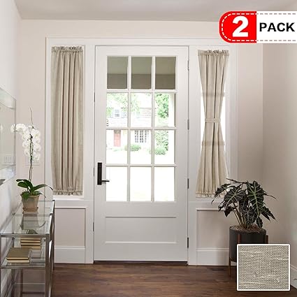 H Versailtex Taupe French Door Curtain Panels Airy And Breathable