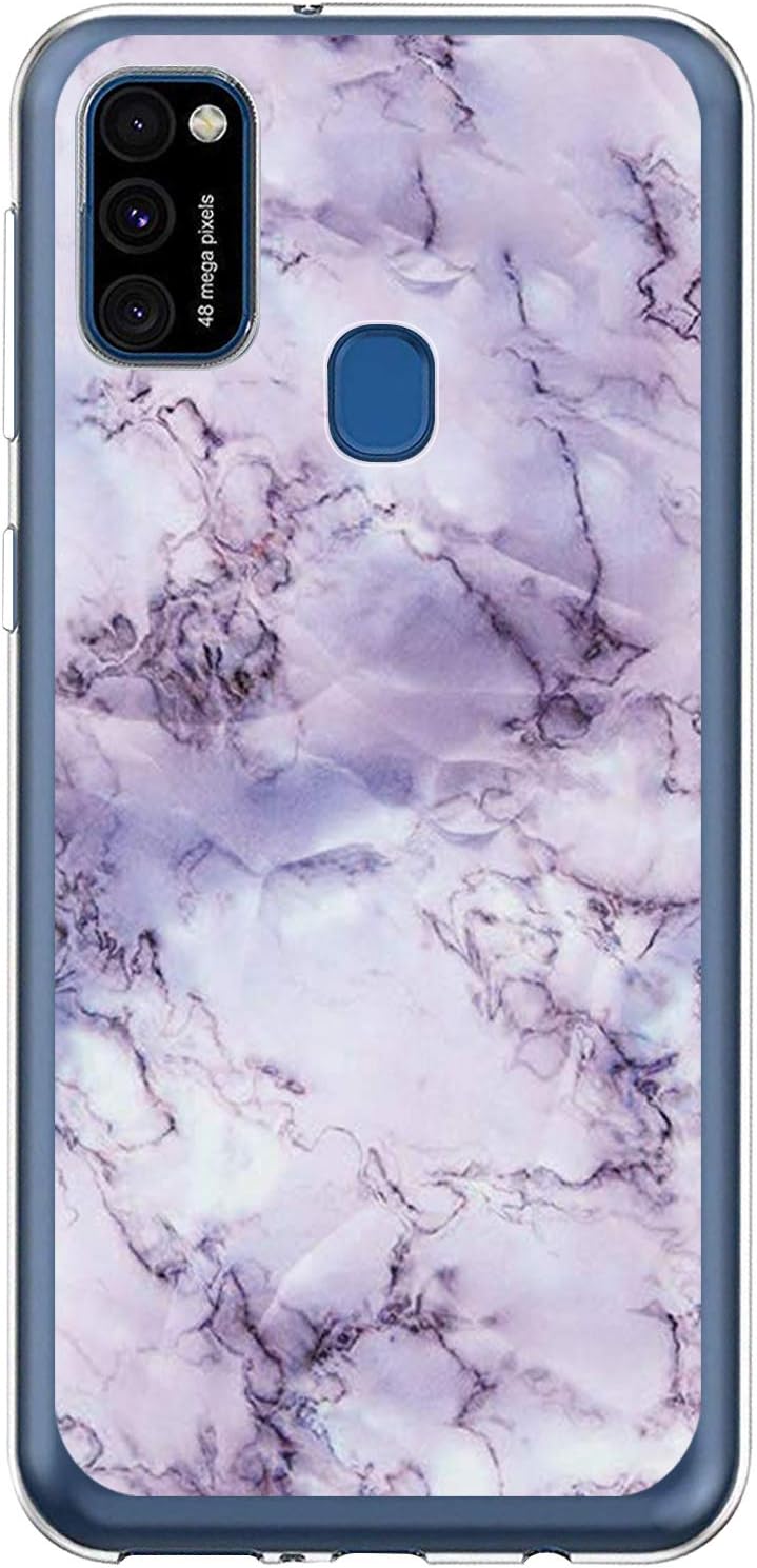 kkkie Mobile Phone Case Compatible with Samsung Galaxy M31 Transparent TPU Soft Silicone Flowers Thin Anti-Yellow Protective Case Cover for Galaxy M31