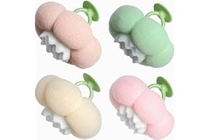 2026 Super Soft Flower-shaped Suction Cup Bath Ball, 2026 Upgraded 2-in-1 Flower-shaped Ball Exfoliating Bath Sponge Cleaning