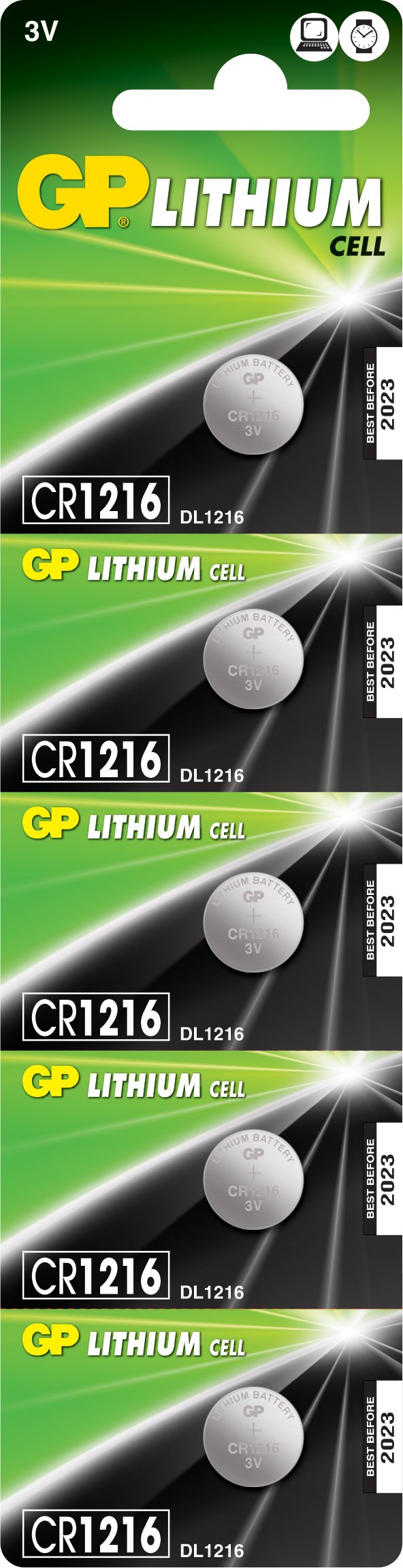 GP CR1216-7U5 Lithium Battery 2L76 (3 V)