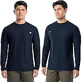 Wrangler Mens Long Sleeve UPF 40 Performance Pocket T-Shirt, 2-Pack
