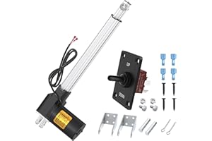 RVMARINEPAT 12V Linear Actuator, 10 Inch Stroke Heavy Duty Electric Actuator 6000N/1320lb with Manual Switch Controller IP54 Waterproof