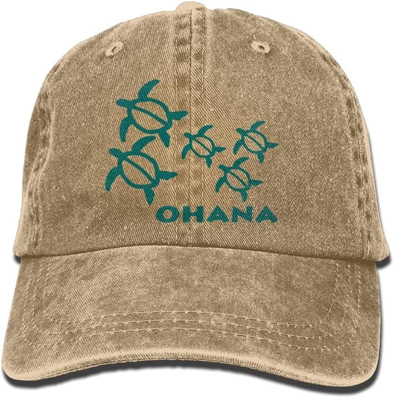 Amazon オハナホヌハワイアンシータートル1ユニセックスベースボールキャップコットンデニムアジャスタブルヒップホップキャップメンズレディース キャップ 通販