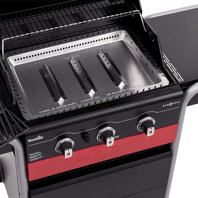 Char-Broil Barbecue Ibrido Gas2Coal 330 per Gas e Carbone, 3 Bruciatori