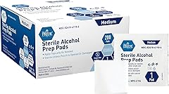 MED PRIDE Sterile Alcohol Prep Pads, Antiseptic, 70% Isopropyl, Individually Wrapped, Medical Grade 2 Ply Wipes (200 Count (P