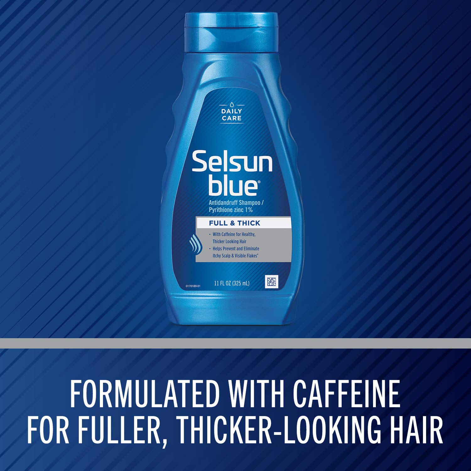 Selsun Blue Full & Thick Anti-dandruff Shampoo, 11 fl .oz., Formulated with Caffeine, Pyrithione Zinc 1%