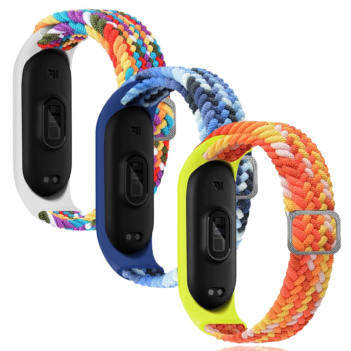 Keecuty Nylon Bracelet for Mi Band 6/5/4/3 Bracelet Elastic Fabric Braided Soft Nylon Sports Bracelets Elasticity Breathable Expandable Watch Strap for Mi Band 6/5/4/3