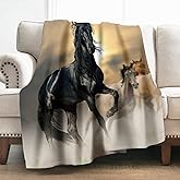 Levens Galloping Horse Blanket Gifts for Women Men Girls Boys Decor for Home Bedroom Couch Sofa, 60"x50" Soft Lightweight Flannel Horses Throw Blankets, Christmas Birthday Gifts for Horse Lovers