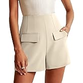 KIRUNDO Shorts for Women Dressy Casual 2026 Summer Elastic High Waisted Wide Leg Suit Tailored Business Work Shorts Pockets