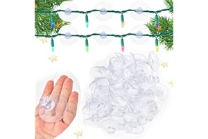 ACCENCYC Christmas Light Suction Cups Christmas Lights String Suction Cup Holiday Light String Hooks Holders Light Caddy Window Glass Suction Cup Clips for Seasonal Lights & Xmas Decorations (100 Pcs)