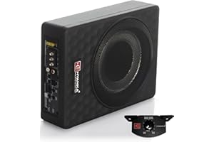 H YANKA SODA-08ASW 400W 8 Inch Compact Underseat Car Subwoofer with Built-in Amp, Slim Powered Subwoofer for Car/Truck/Jeep Audio