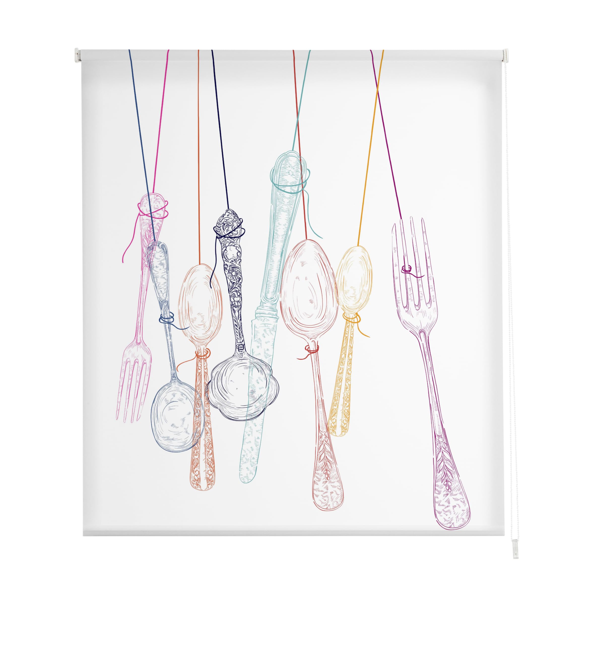 Estoralis C-1180 Easy Roller Blind Translucent Easyfix Digital Multi-Coloured 80 x 150 cm