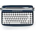 YUNZII ACTTO B303 Wireless Typewriter Keyboard, Bluetooth Connection, Cute Retro Aesthetic Design with Integrated Stand for Tablet, Phone, PC and Win/Mac/Android (B303, Midnight)