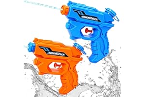 GIDGOD Water Gun for Kids,2Pack Soaker Squirt Summer Squirt Shooter Gun Toys Swimming Pool Beach Water Fighting Toy Pool Party Beach for Boys Girls Adults1