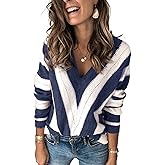 ANCAPELION Women’s Casual Sweater Pullover Winter Basic Sweatshirt Long Sleeve Cozy Knitted Jumper Tops Loose Fit