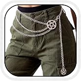 Zehope Punk Star Waist Chain Belt Silver Layered Body Chain for Women | Goth Waist Chain Belts Fashion Metal Chains