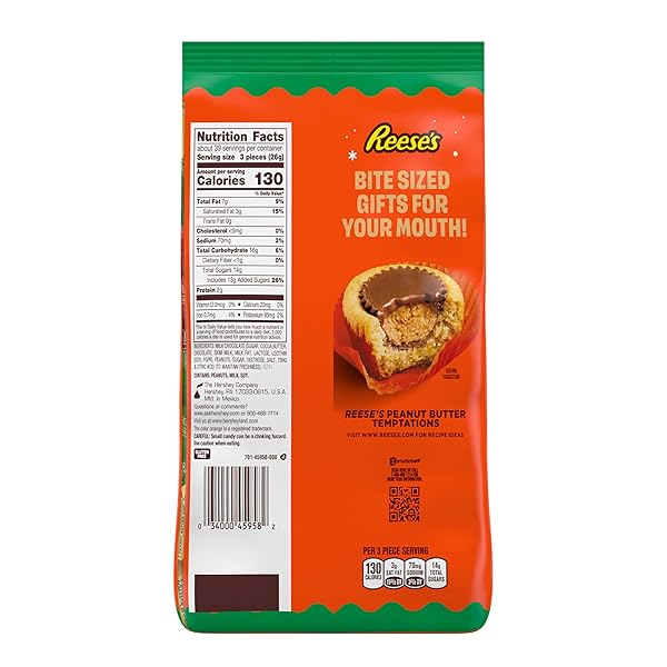 REESE’S MINIATURES MILK CHOCOLATE PEANUT BUTTER CUPS, CHRISTMAS CANDY BAG, 35.65 OZ