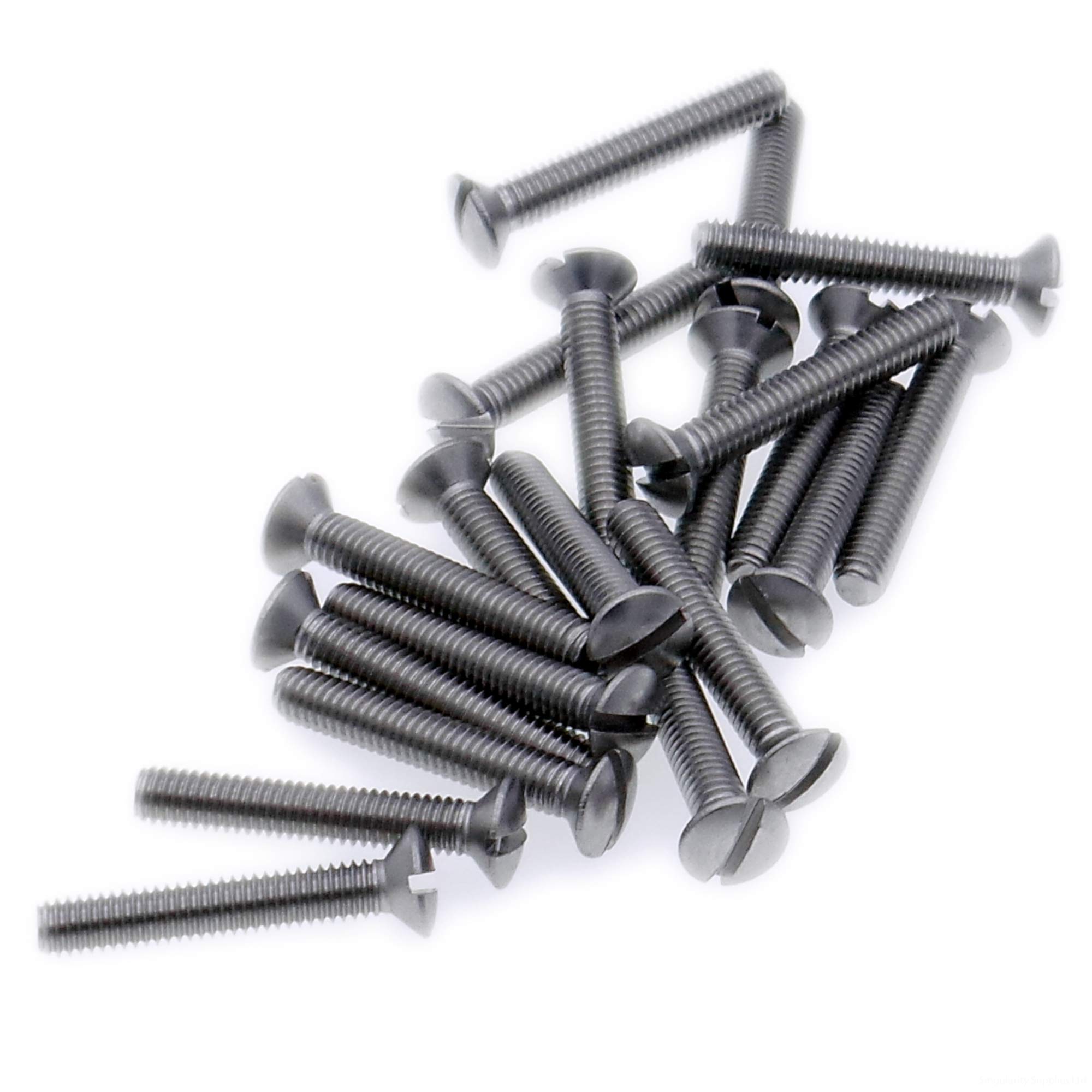 M4 (4mm x 80mm) Slot Raised Countersunk Machine Screw (Bolt) - Stainless Steel (A2) (Pack of 20)