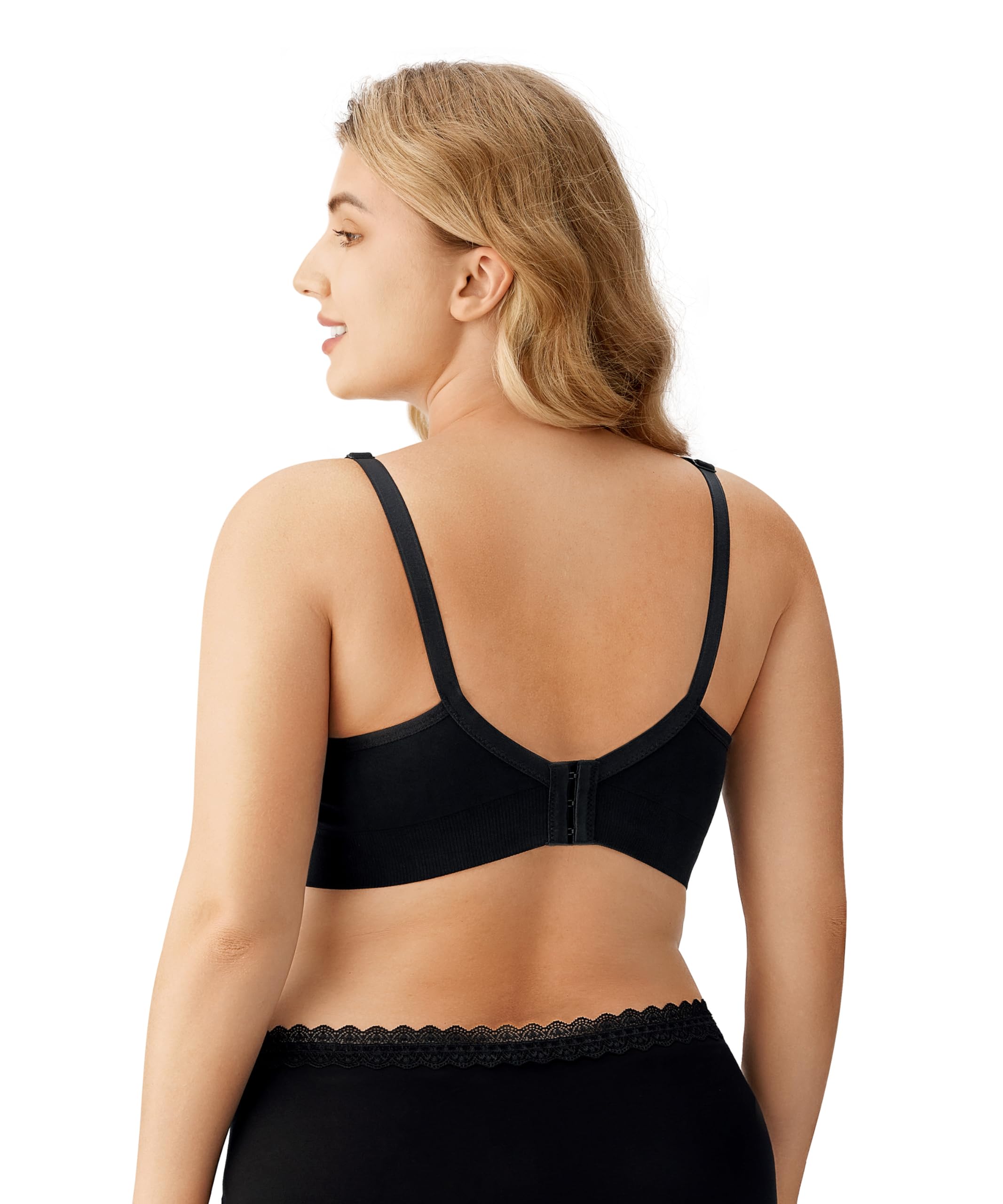 HBselect Women Maternity Bras 5 Pack Nursing Bras for Breastfeeding Seamless Pregnancy Sleep Bralette with Extra Extenders