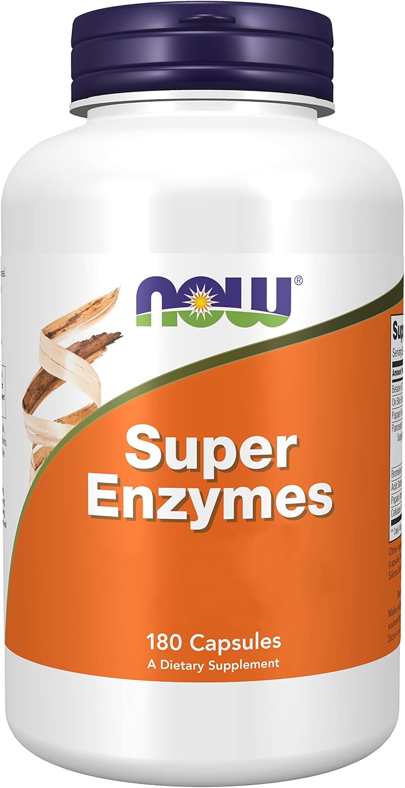 NOW Foods Super Enzymes 180 Capsules Enzyme Blend Gluten Free Soy Free