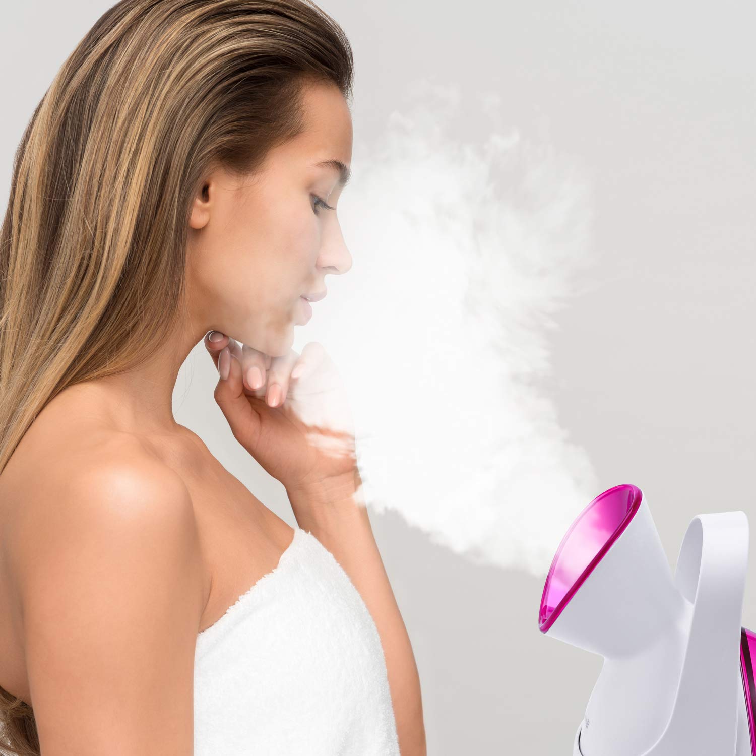 Facial Steamer, Nano Ionic Facial Steamer, Skin Warm Mist Moisturizing Face Steamer for Woman Facial Home Sauna Spa, with Free 5 Pieces Blackhead Extractor Kit: Beauty