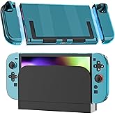 RHOTALL [Upgraded Version Easily Dock] Clear Blue Dockable Case for Nintendo Switch 2 2025,Protective Hard PC Shell,Slim Transparent Cover with Detachable joycon Compatible with Switch 2