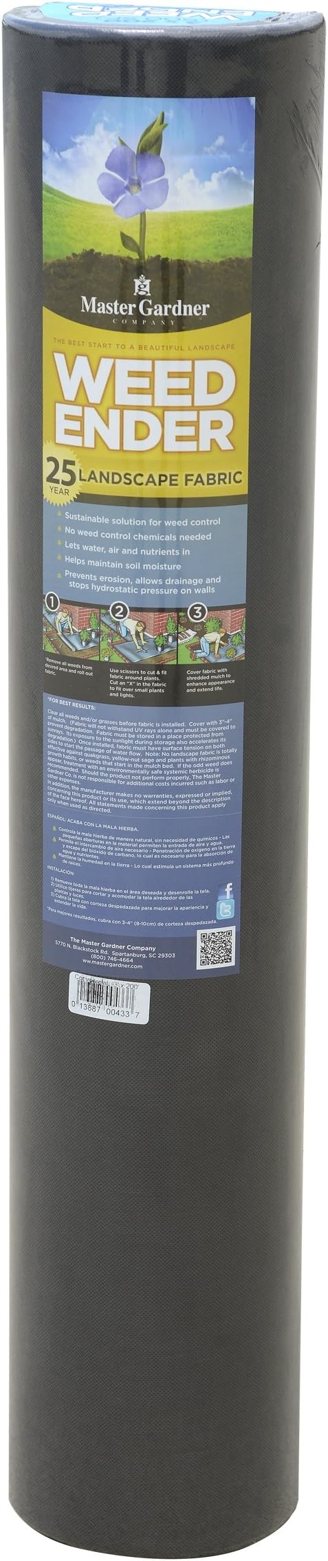 Master Gardner Weedender 25-Year Commercial Grade Weed Control Landscape Fabric, 3 Feet x 50 Feet