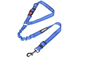 iMBG Dog Seat Belts for Car, Adjustable Nylon Restraint Car Seat Belt for Dog, Strong Dog Car Safety Harness with Elastic Bungee Buffer, 360 Degree Swivel Attach Won't Twist