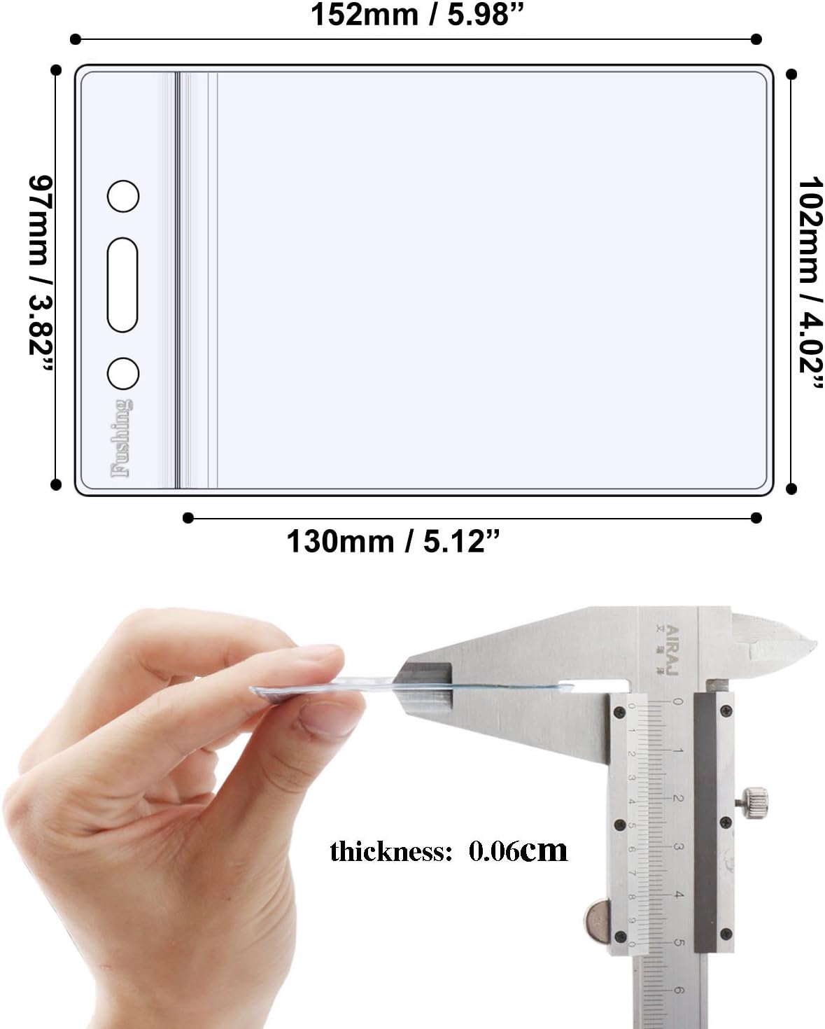 Fushing Pack of 50 Clear Plastic Vertical Badge Holders, Name Tag Holders, Card Holders (XL) - Image 3