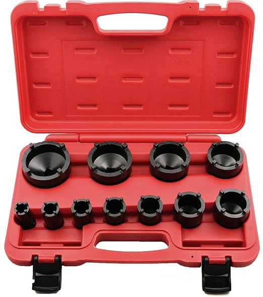 Tool Hub 9598 1/2" Drive Ball Joint Lock Nut Socket Set Outer Teeth 22