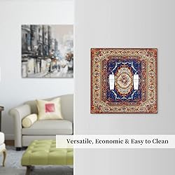 Spshian Vintage Bohemian Blue Red Floral Retro