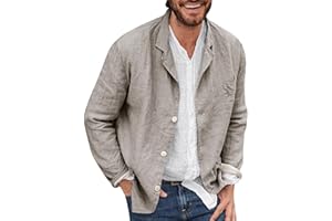 Men's Cotton Linen Casual Stylish Button Shirt Long Sleeved Solid Color Cotton Linen Shirt Men's Long Sleeve Shirts