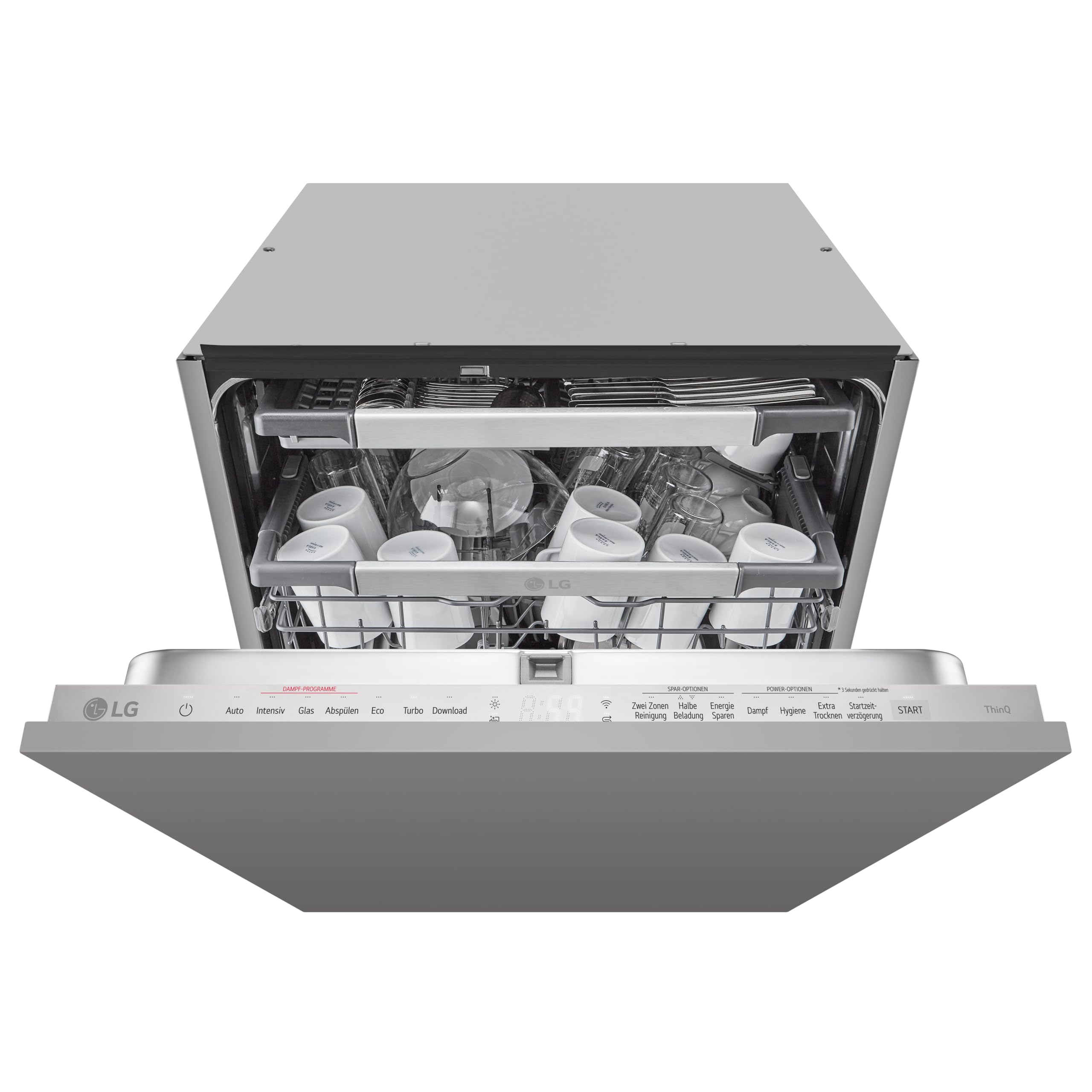 LG DB476TXS Geschirrspüler, 43 dB, Energieklasse A, Dampf, ThinQ, Silber 5