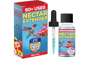 Hummingbird Feeder Nectar Extender - 60+ Uses - Safe & Natural Defense Keeps Nectar Fresh & Clear for 2+ Weeks - Bird Safe Fo