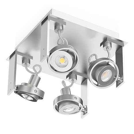 ledscom.de LED Deckenleuchte Pami, vierflammig, Aluminium, B-Ware (Verpackung kann beschädigt sein)