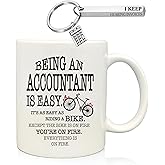 Funny Accountant Gifts - Being an Accountant is Easy Mug 11oz Ceramic, Keychain, Tax Gift, Accounting Related Ideas for Birthday, Christmas, Graduation