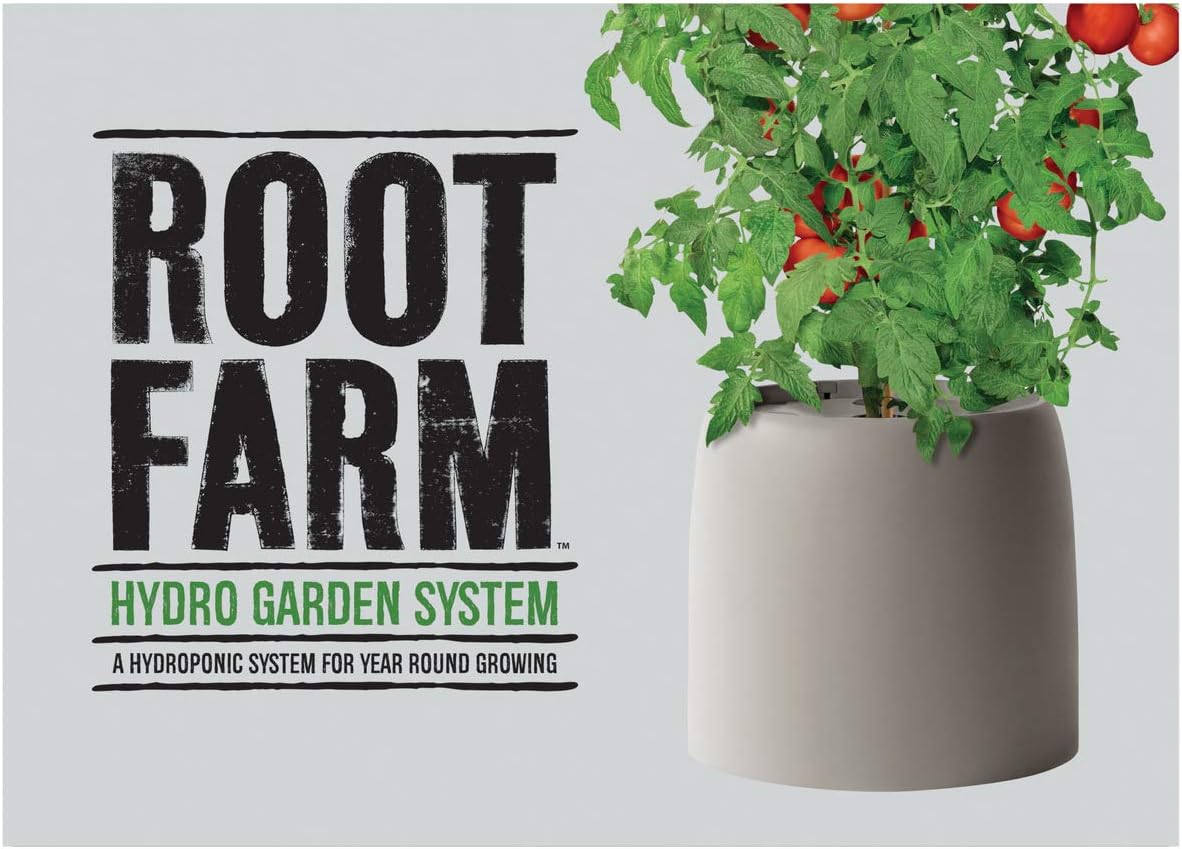 Root Farm Hydroponic Garden System For Hydroponic Plants - Recirculating Hydroponic System, Grow One Large Plant or Four Small Plants