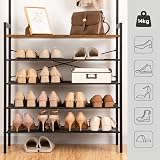HOOBRO Coat Stand with Shoe Storage Industrial Hall Tree 5 Hooks Rustic Brown view 7