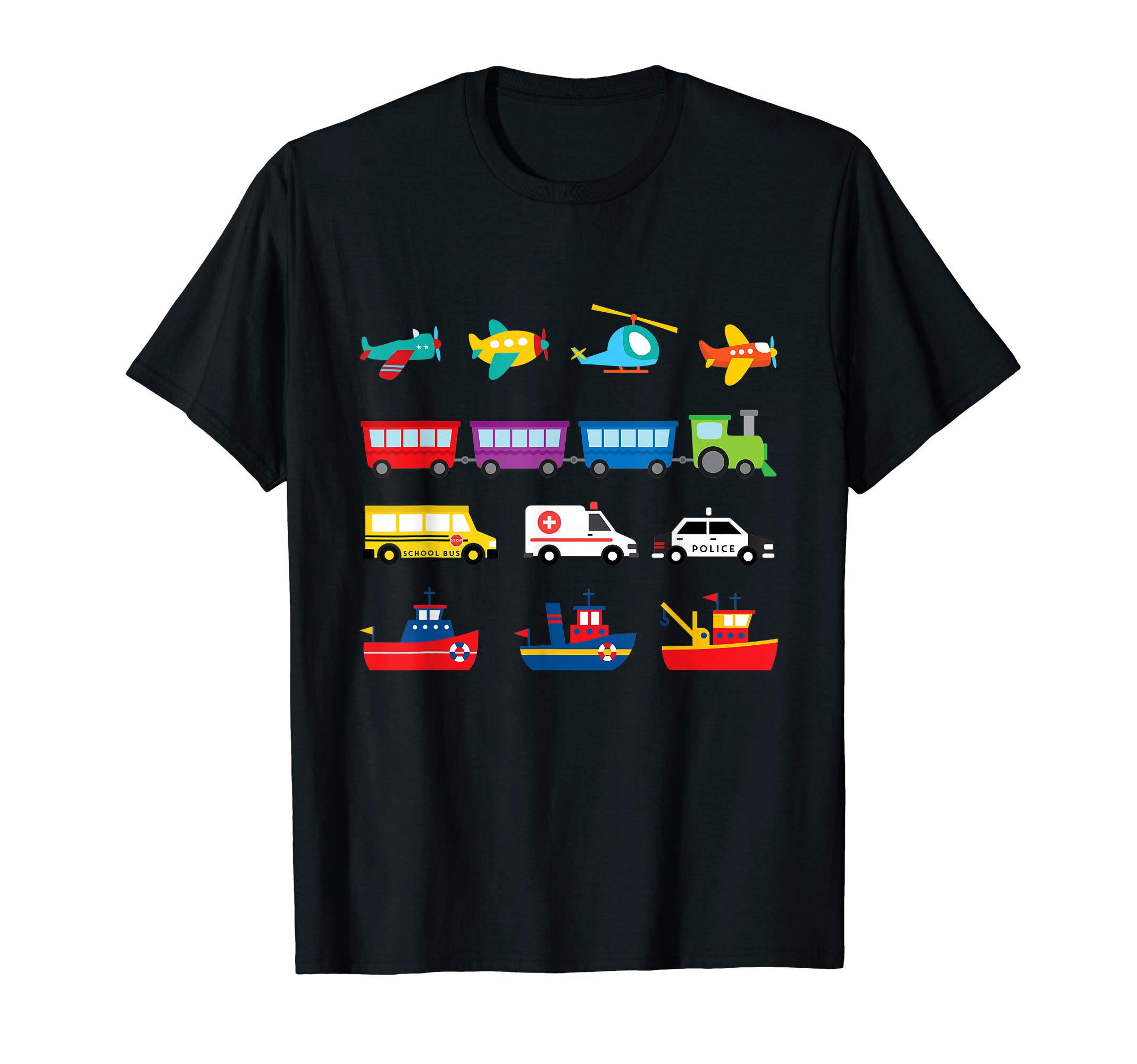 Trains Emergency Vehicles Trucks Cars and Boats T-Shirt