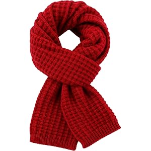 Waffle Knit Winter Scarf, Soft Warm Wrap Solid Color Scarf for Women Men | Classic solid color design, versatile to match dif