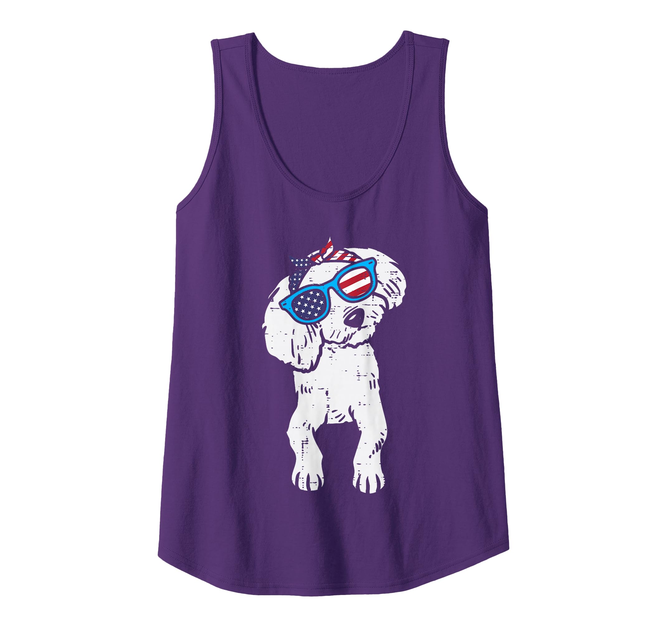 Bandana Poodle American USA 4th Of July Fourth Dog Women Tank Top